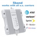 Cell Phone Signal Booster for Home and Office Up to 5,000 Sq Ft | Boost 4G LTE Data for Verizon and AT&T | 65dB Dual Band 12/17/13 Cellular Repeater with High Gain Antennas | FCC Approved